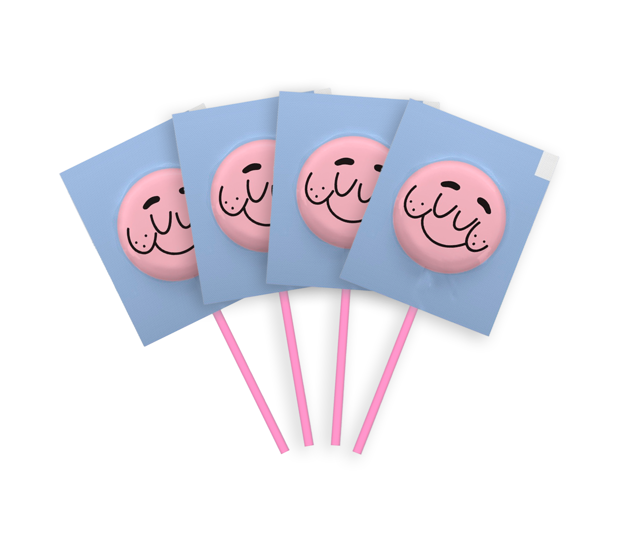 Pirulito Zero Açúcar - Sabor Algodão Doce - Pack 4 Pouches (16 Unidades)