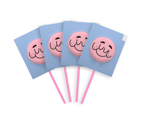 Pirulito Zero Açúcar - Sabor Algodão Doce - Pack 4 Pouches (16 Unidades)